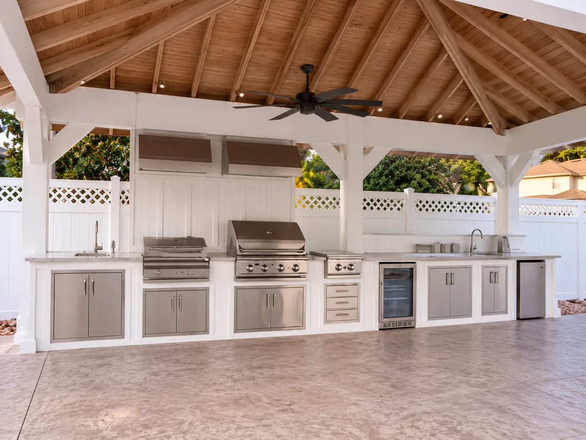 Red Branch outdoor kitchen under a pavilion, Gulf Coast AL